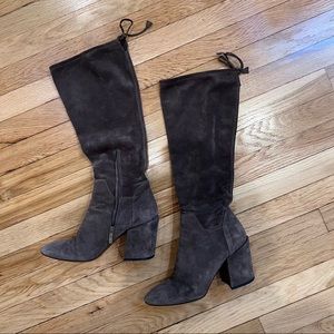 Aquatalia Lisabetta Suede Knee High Tie Back Boots